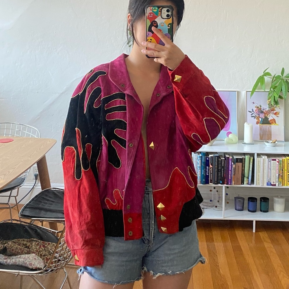 vintage 80s suede jacket